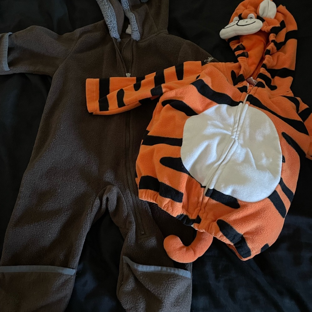 Cozy Brown and Orange Kids One Piece Set